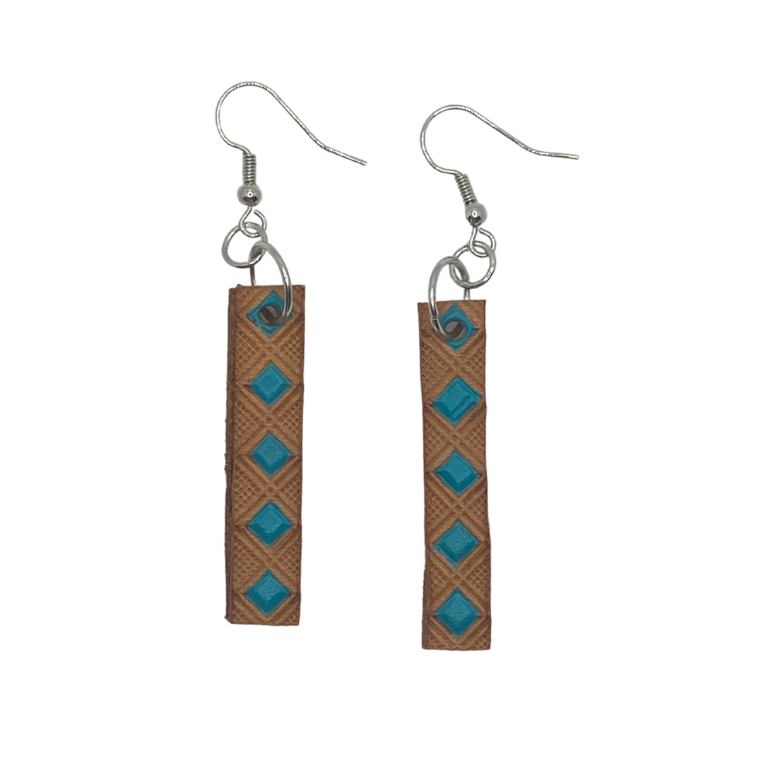Medium Leather Bar Earrings – Fritz and Fancy - Main Image