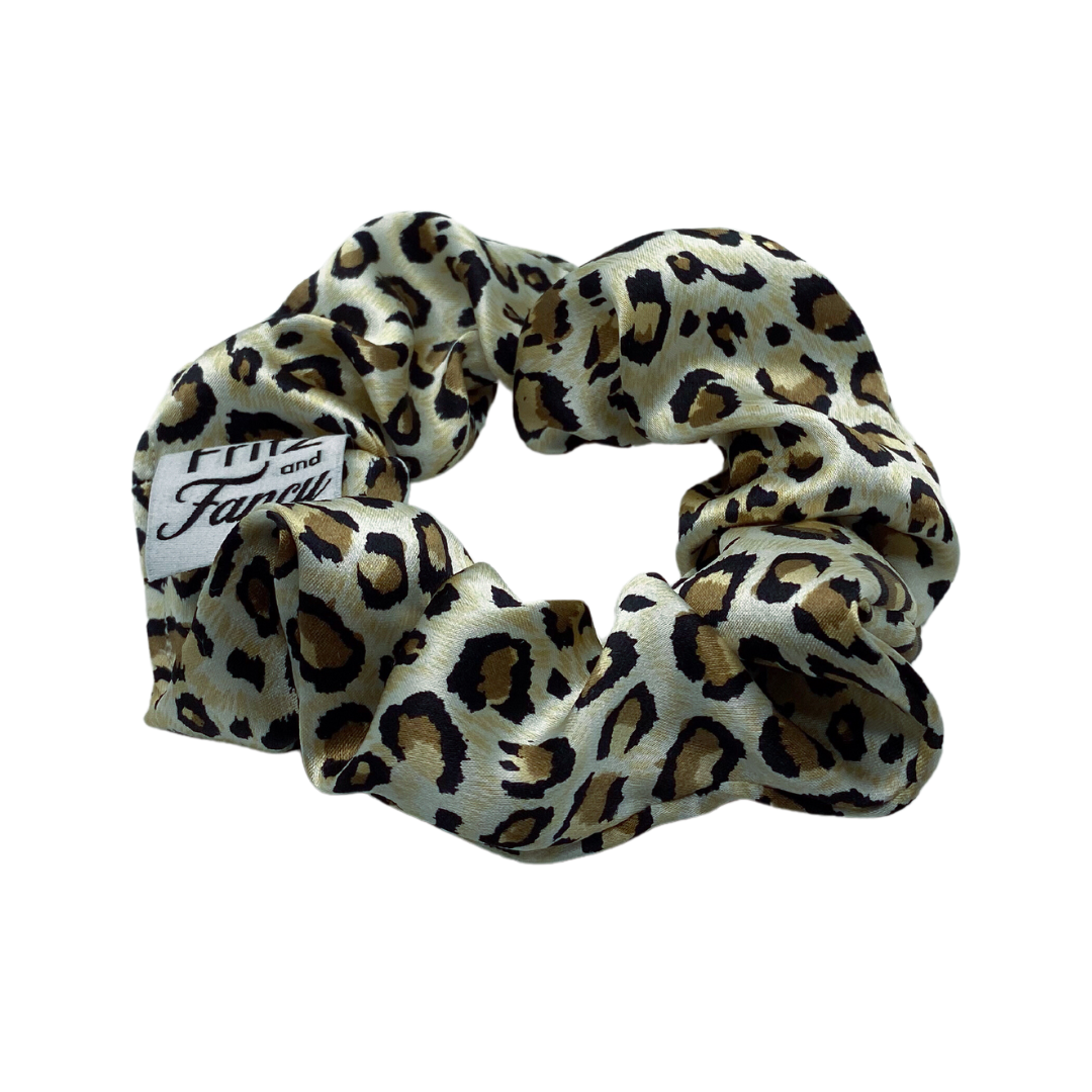 Leopard Print Silk Scrunchie
