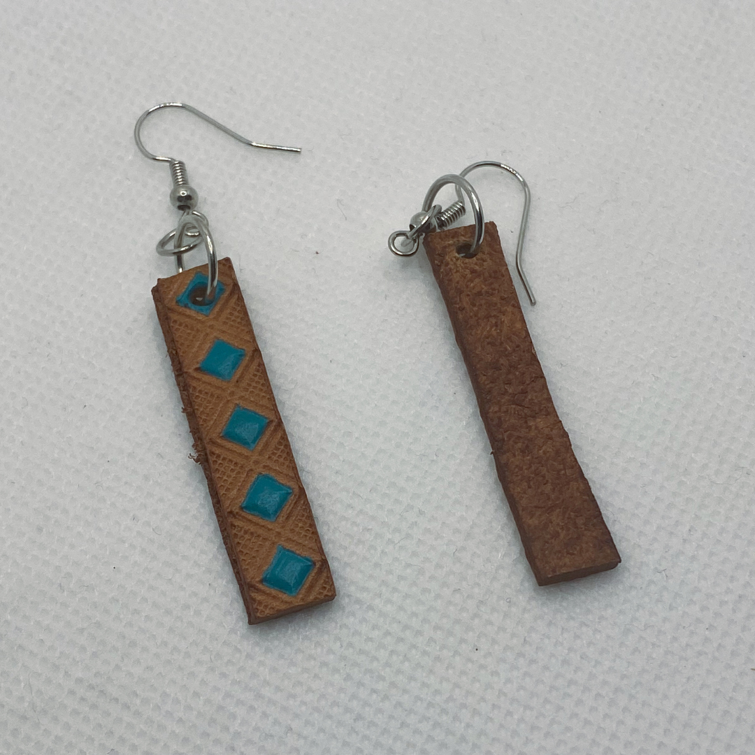 Medium Leather Bar Earrings