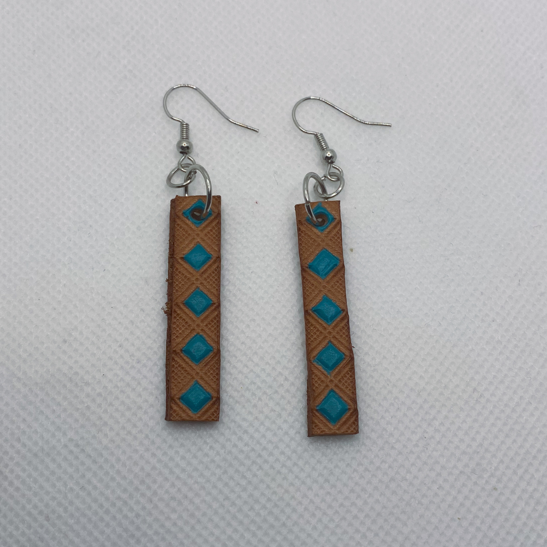 Medium Leather Bar Earrings