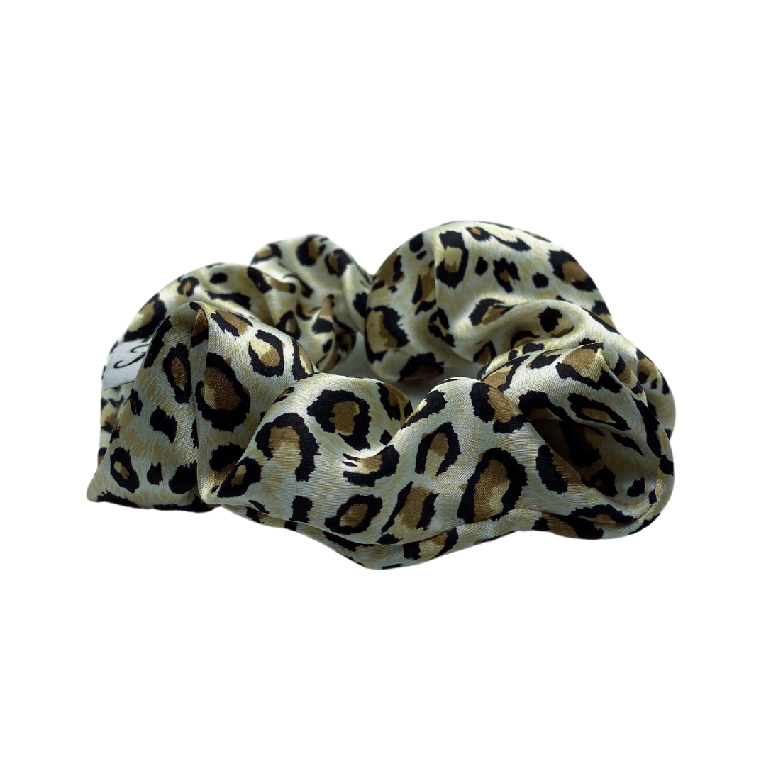 Leopard Print Silk Scrunchie