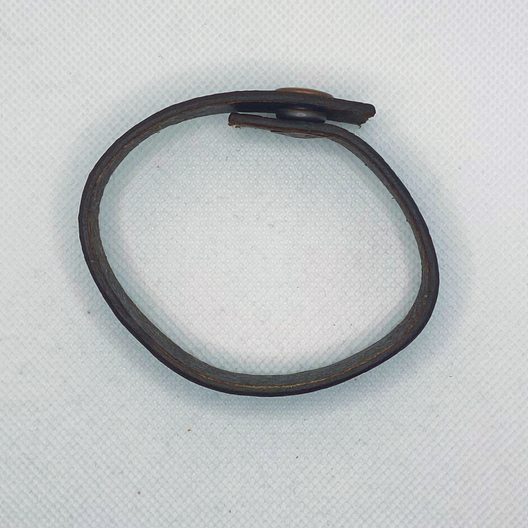 Diamond Texture Dark Leather Bracelet