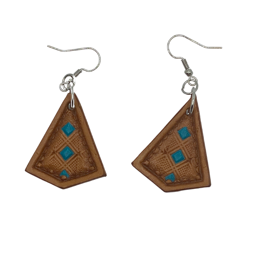 Geometric Leather Earrings