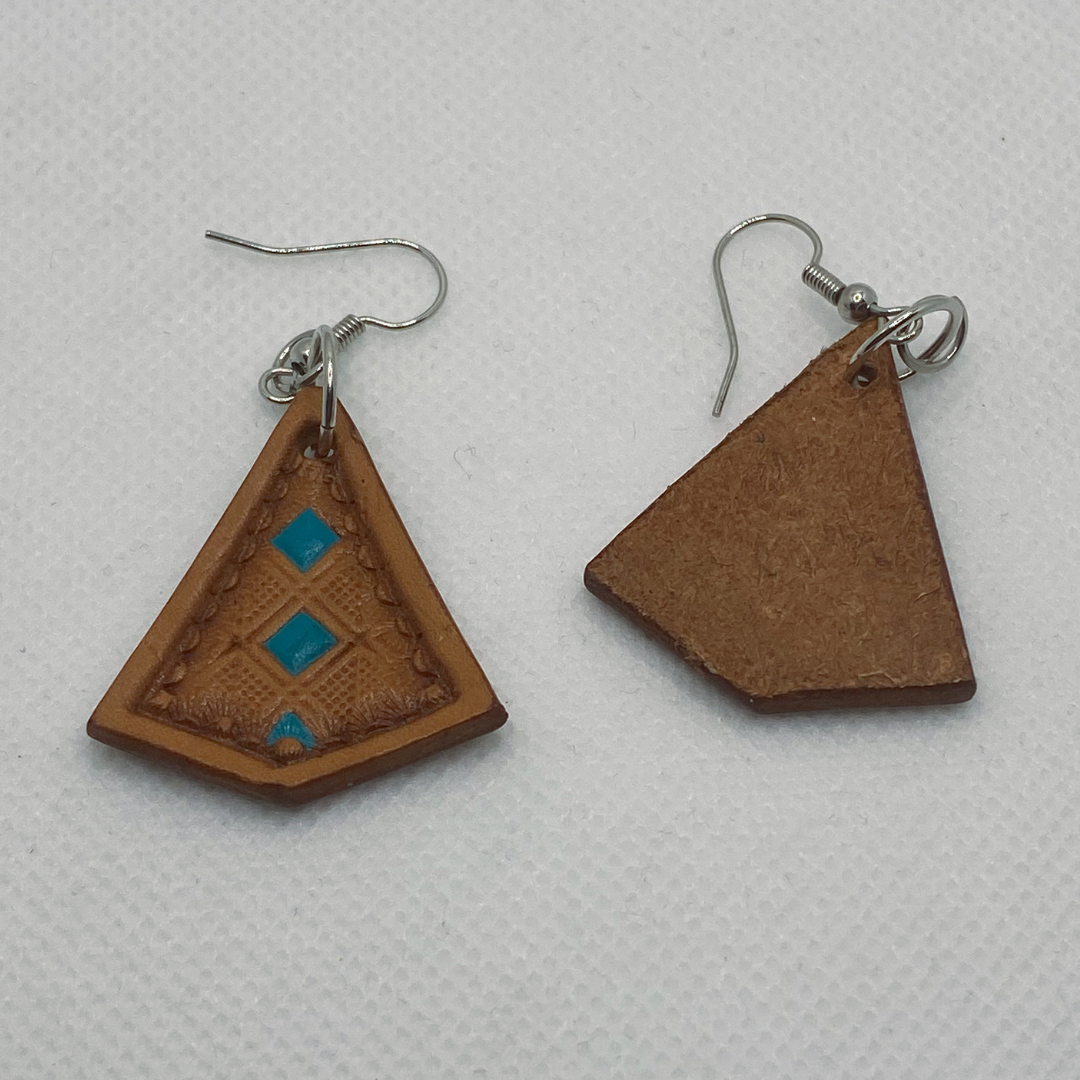Geometric Leather Earrings
