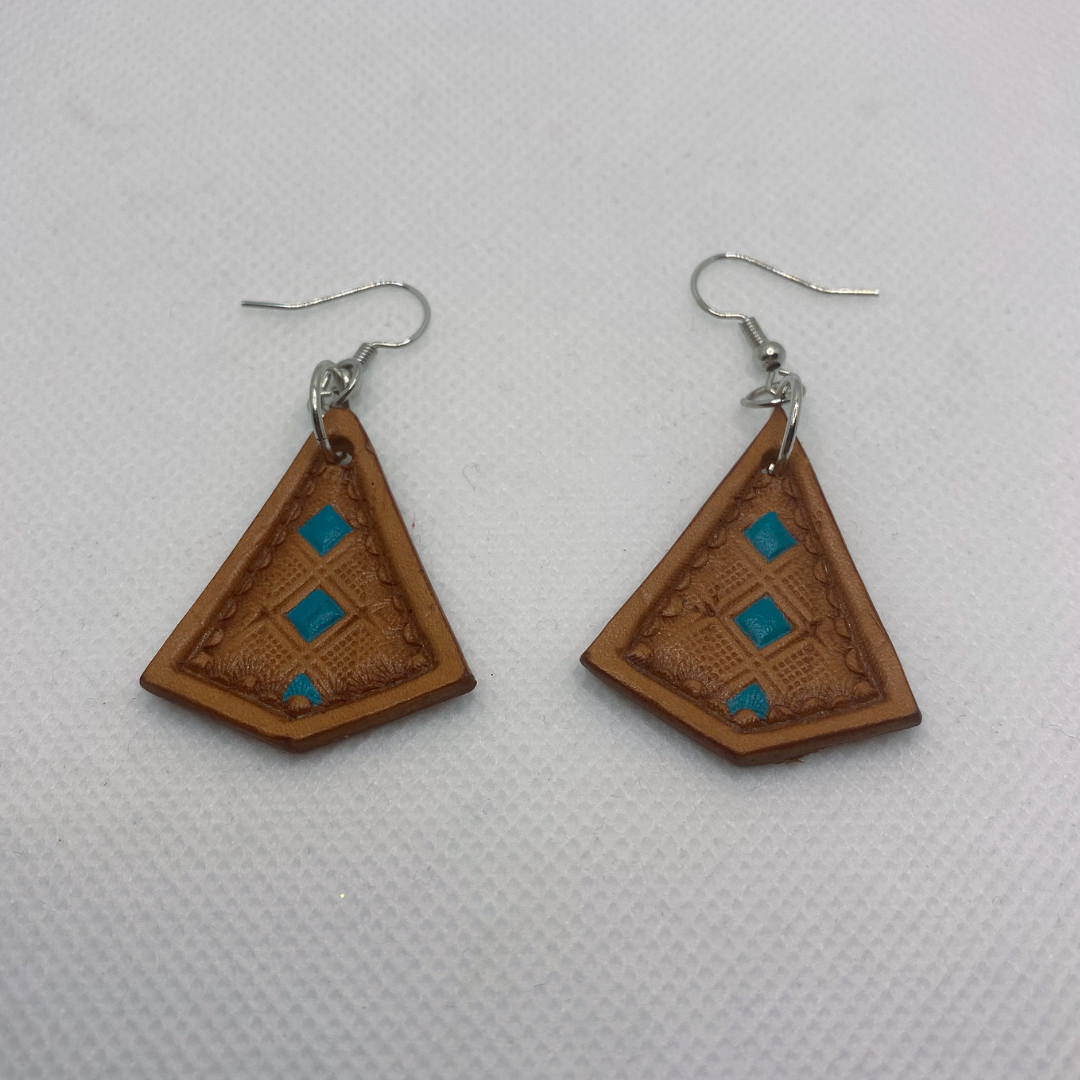 Geometric Leather Earrings