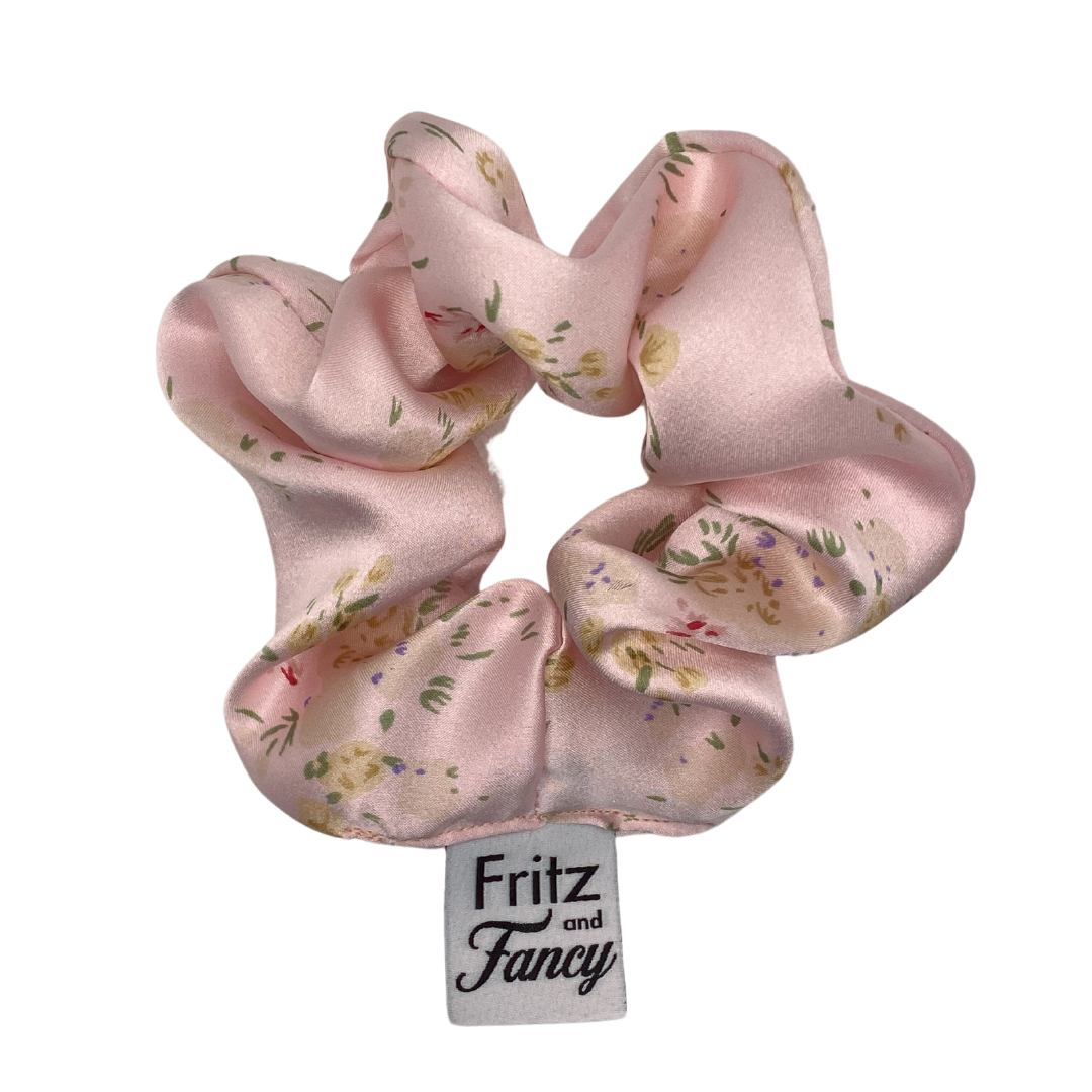 Silk Charmuse Floral Scrunchie