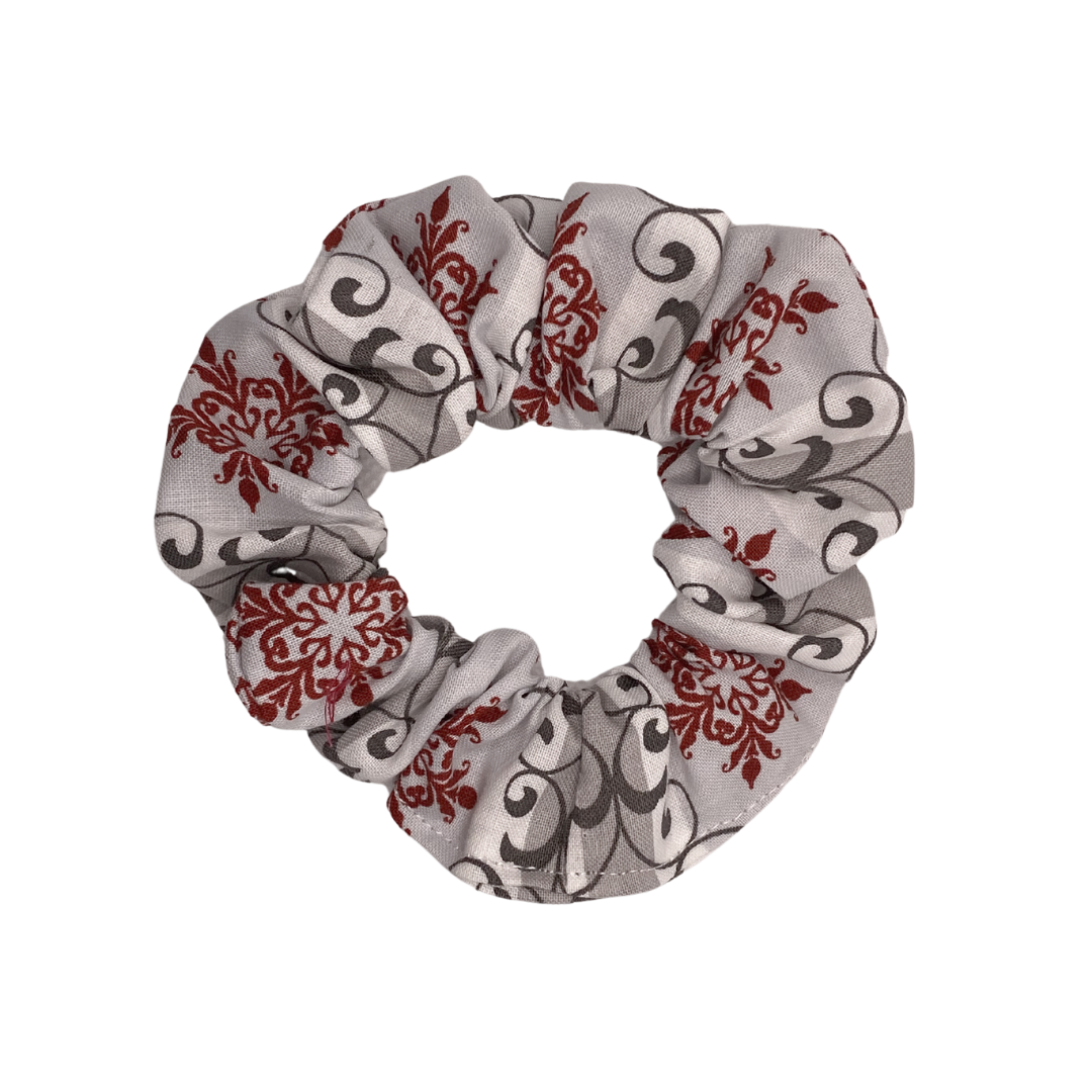 Maroon Mandalas on Grey Stripes