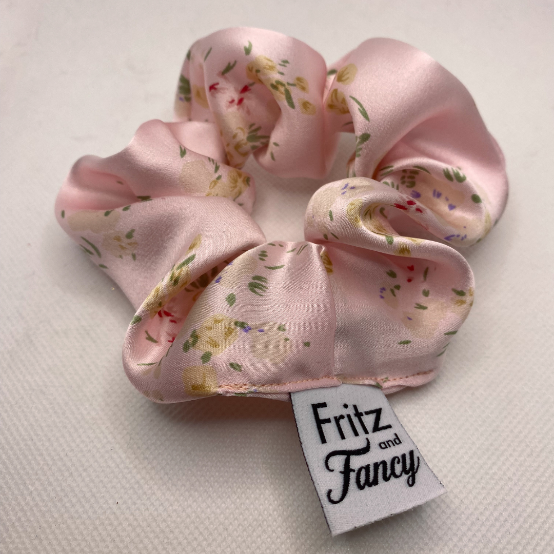 Silk Charmuse Floral Scrunchie