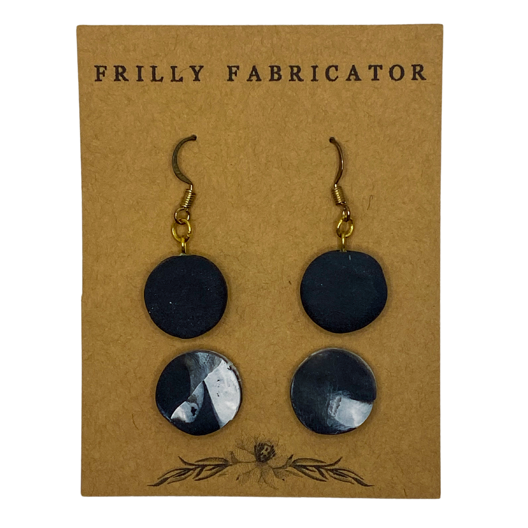 Black and White Marble Polymer Clay Earrings