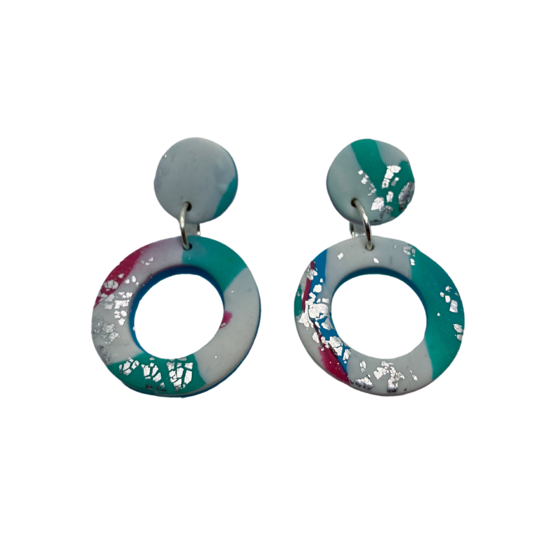 Marled Hoops Polymer Clay Earrings