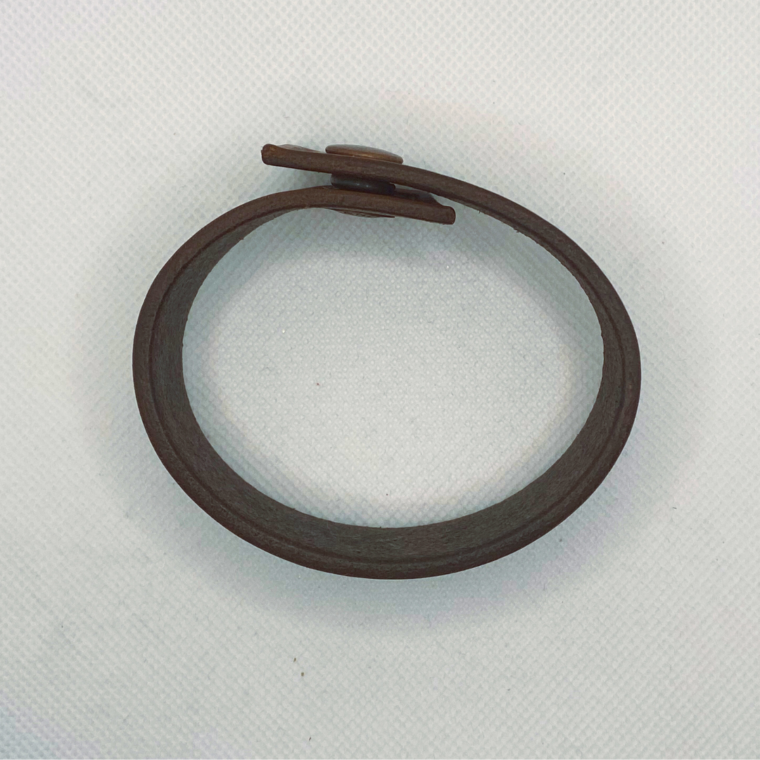 Brown Basketweave Leather Cuff