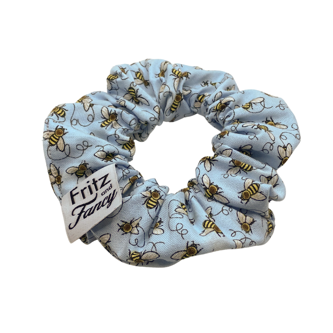 Honey Bees on Pale Blue