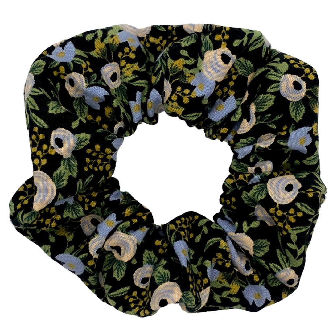 Blue Flowers on Black