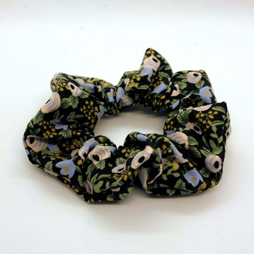 Blue Flowers on Black