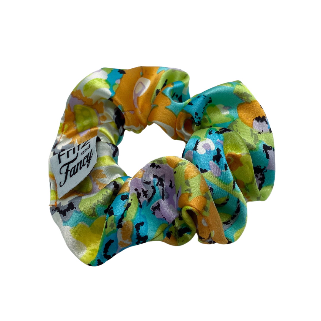 Artistic Poppies Silk Scrunchie