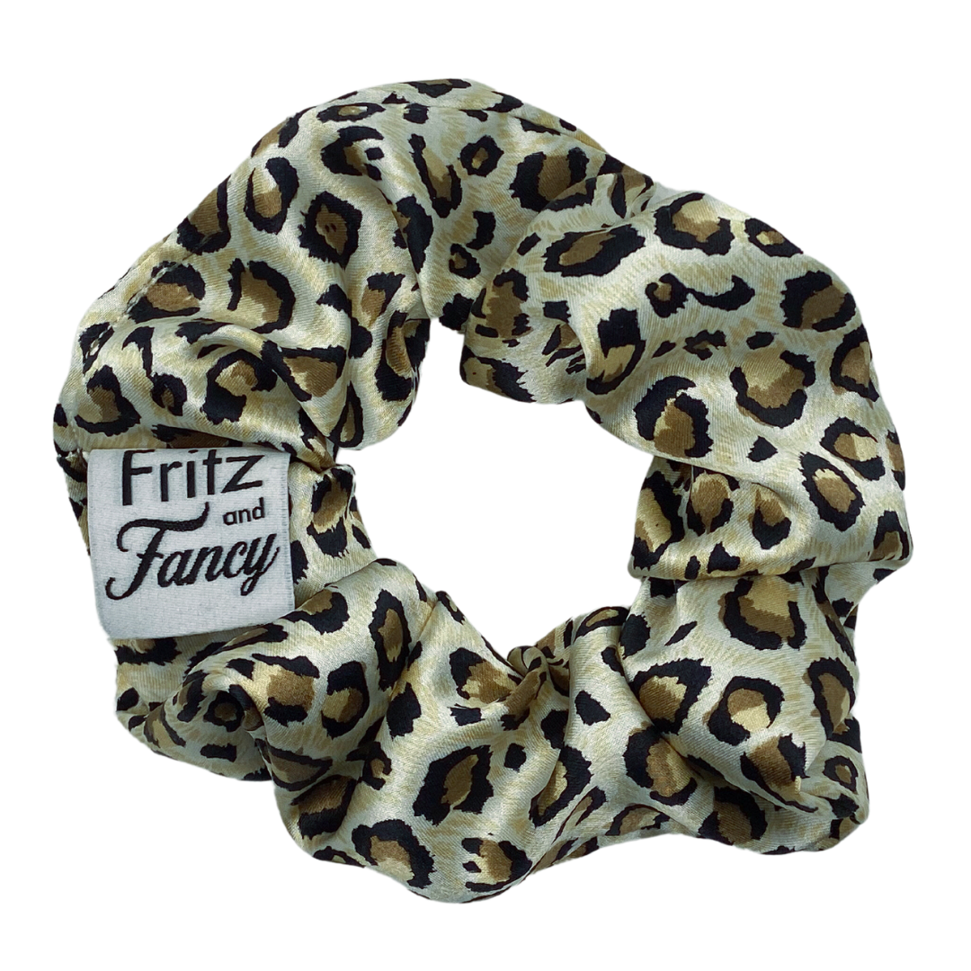 Leopard Print Silk Scrunchie